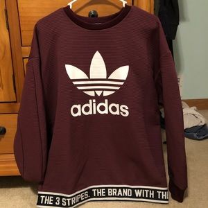 Maroon Adidas sweater NEVER WORN